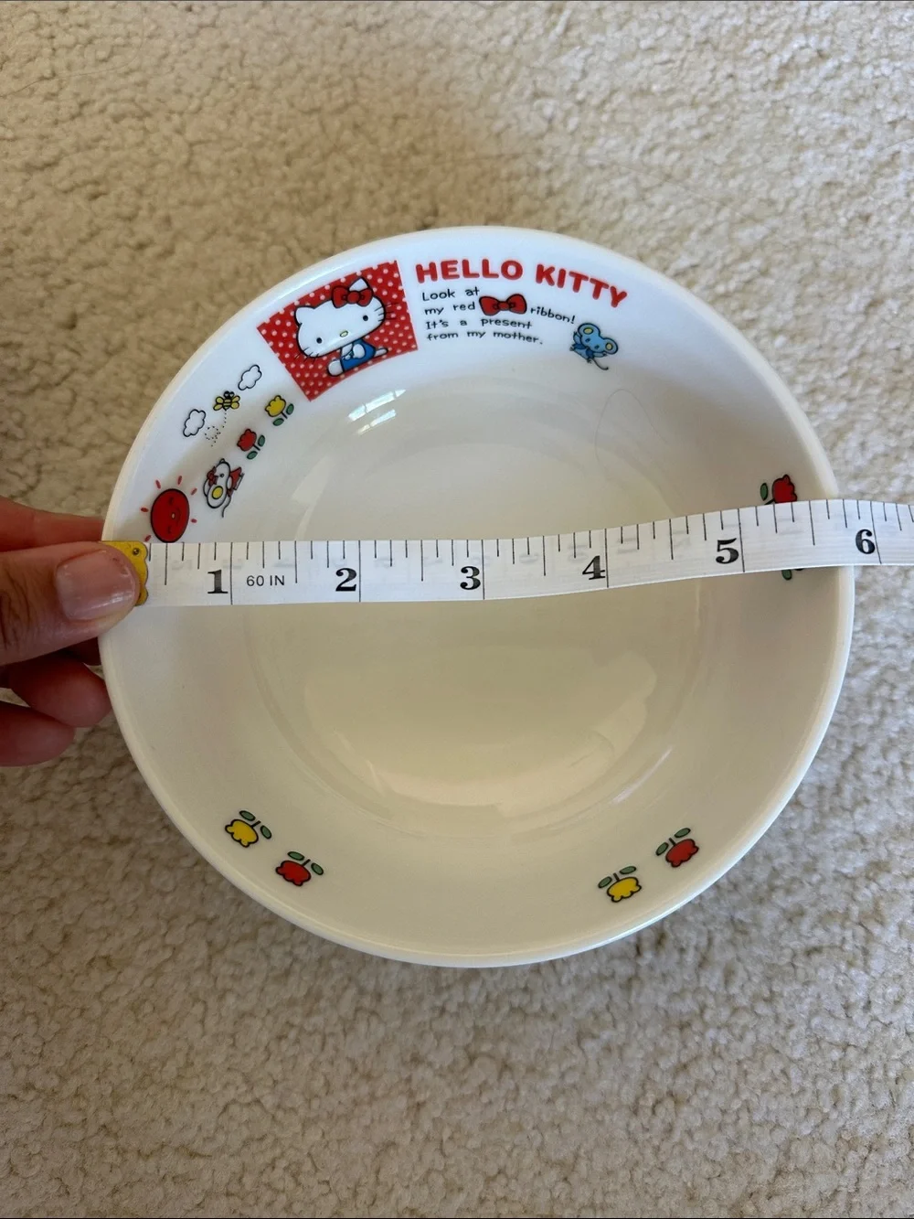Hello Kitty Kids Red Ceramic Bowl and Mug Set